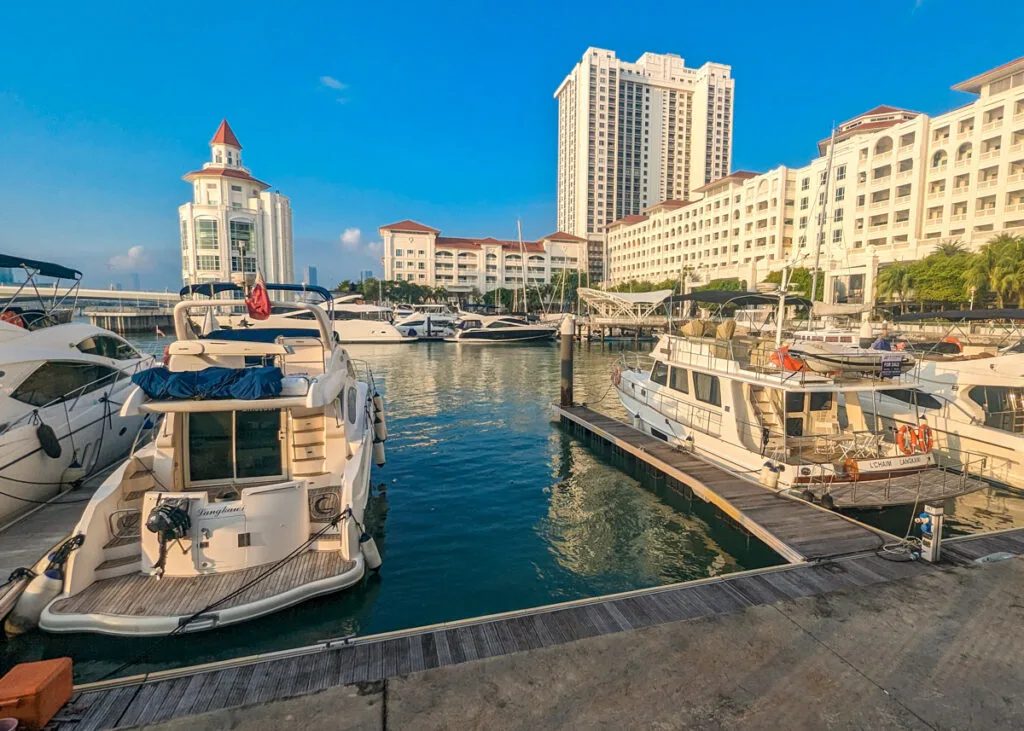 Straits Quay marina aerial view on Andaman Island Seri Tanjung Pinang Penang
