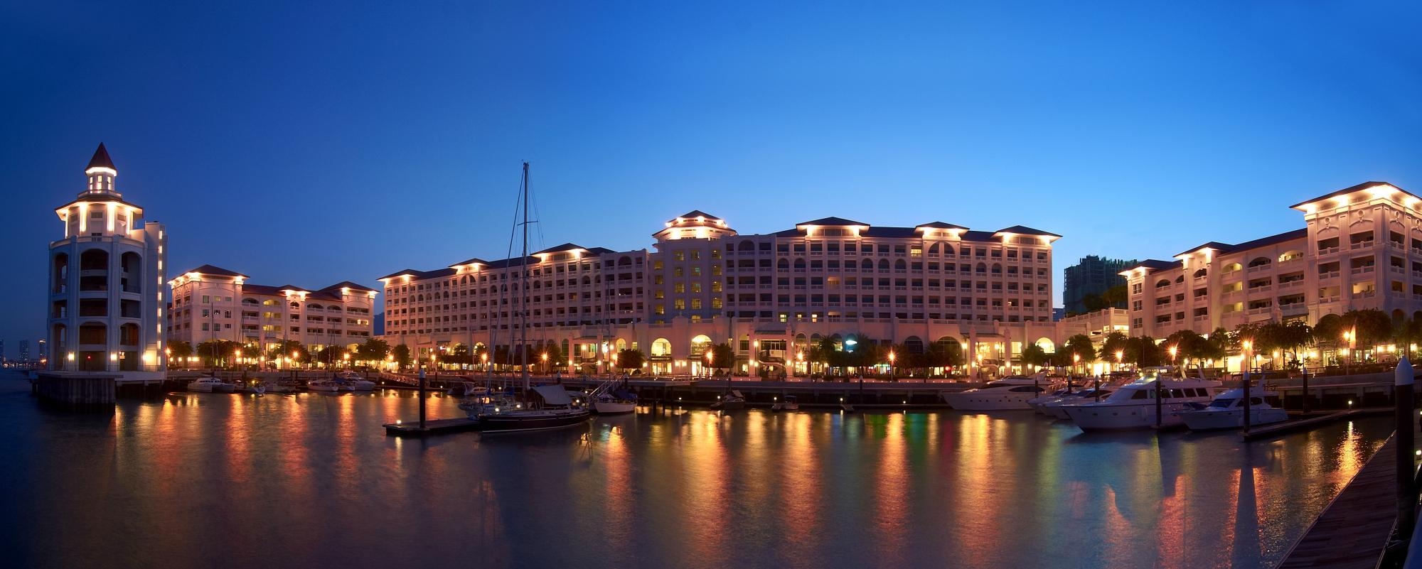 Straits Quay waterfront marina retail and dining walking distance from TheLume at Andaman Penang