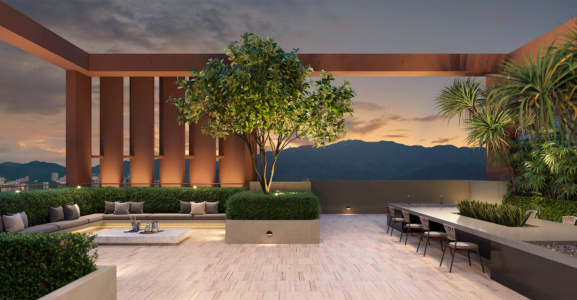 TheLume at Andaman rooftop garden and sky terrace amenities with panoramic views
