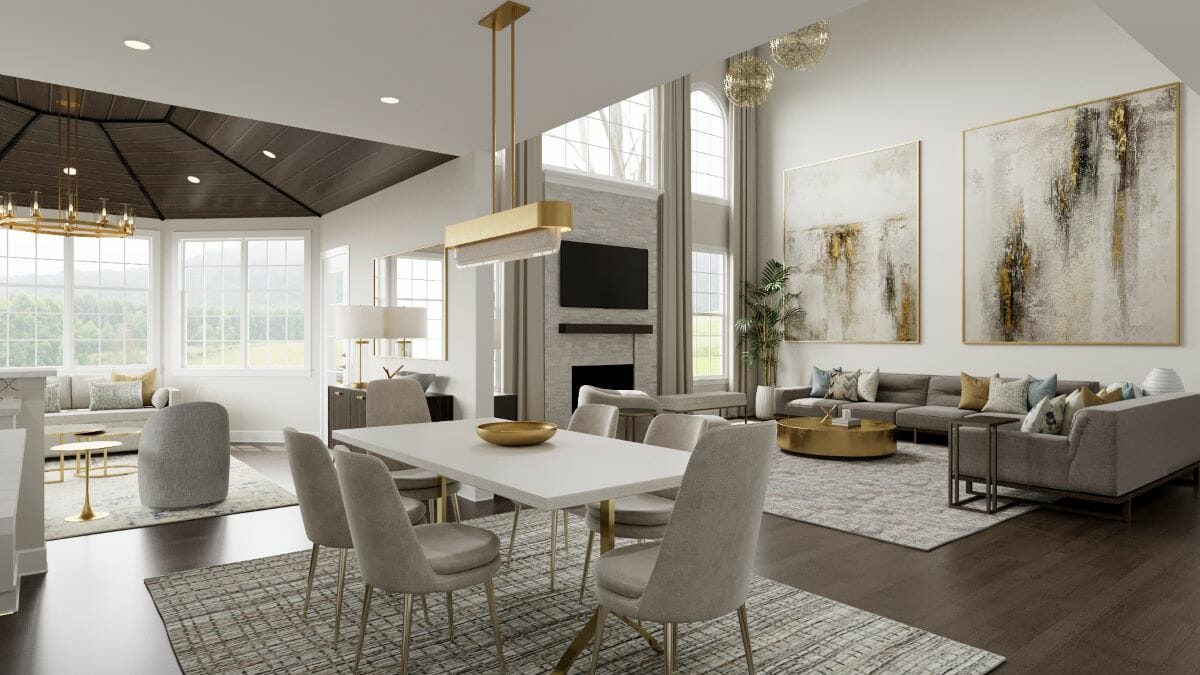 TheLume at Andaman show unit open-plan living and dining area with 3.2 metre ceiling height luxury interior