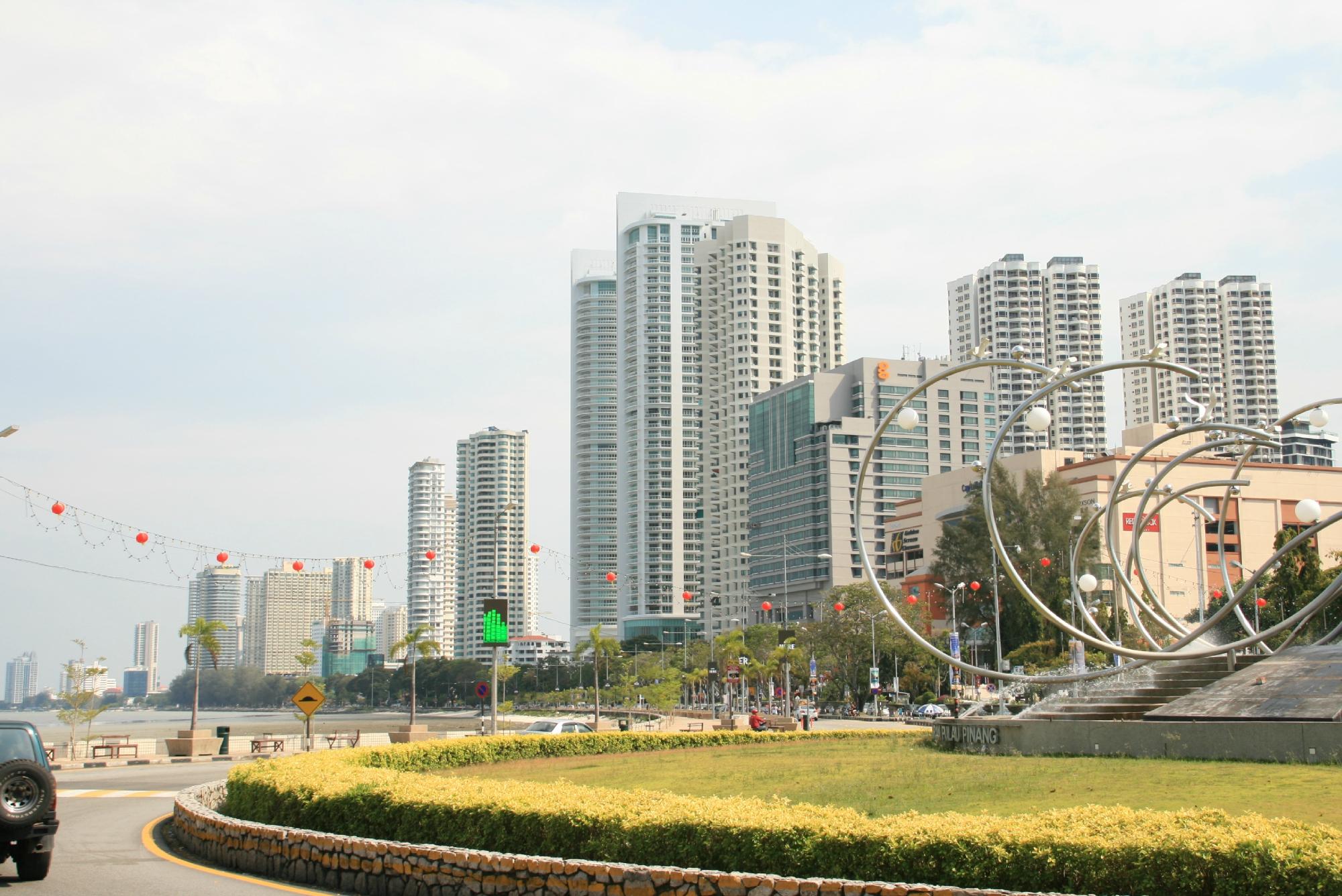 Gurney Drive seafront promenade with luxury condominium towers along Penang premier address