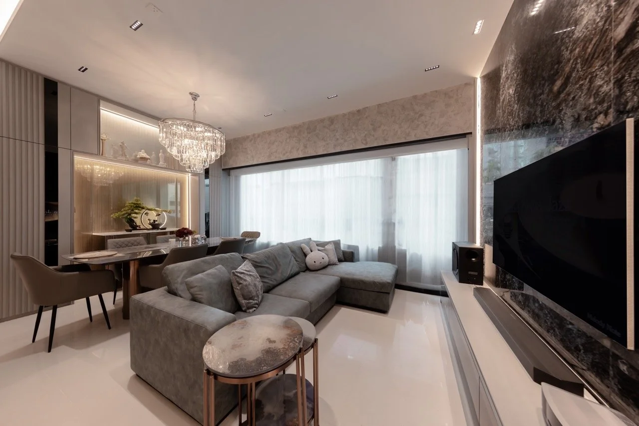 Spacious open-plan living room interior at TheLume at Andaman showing generous 2874 sqft luxury layout