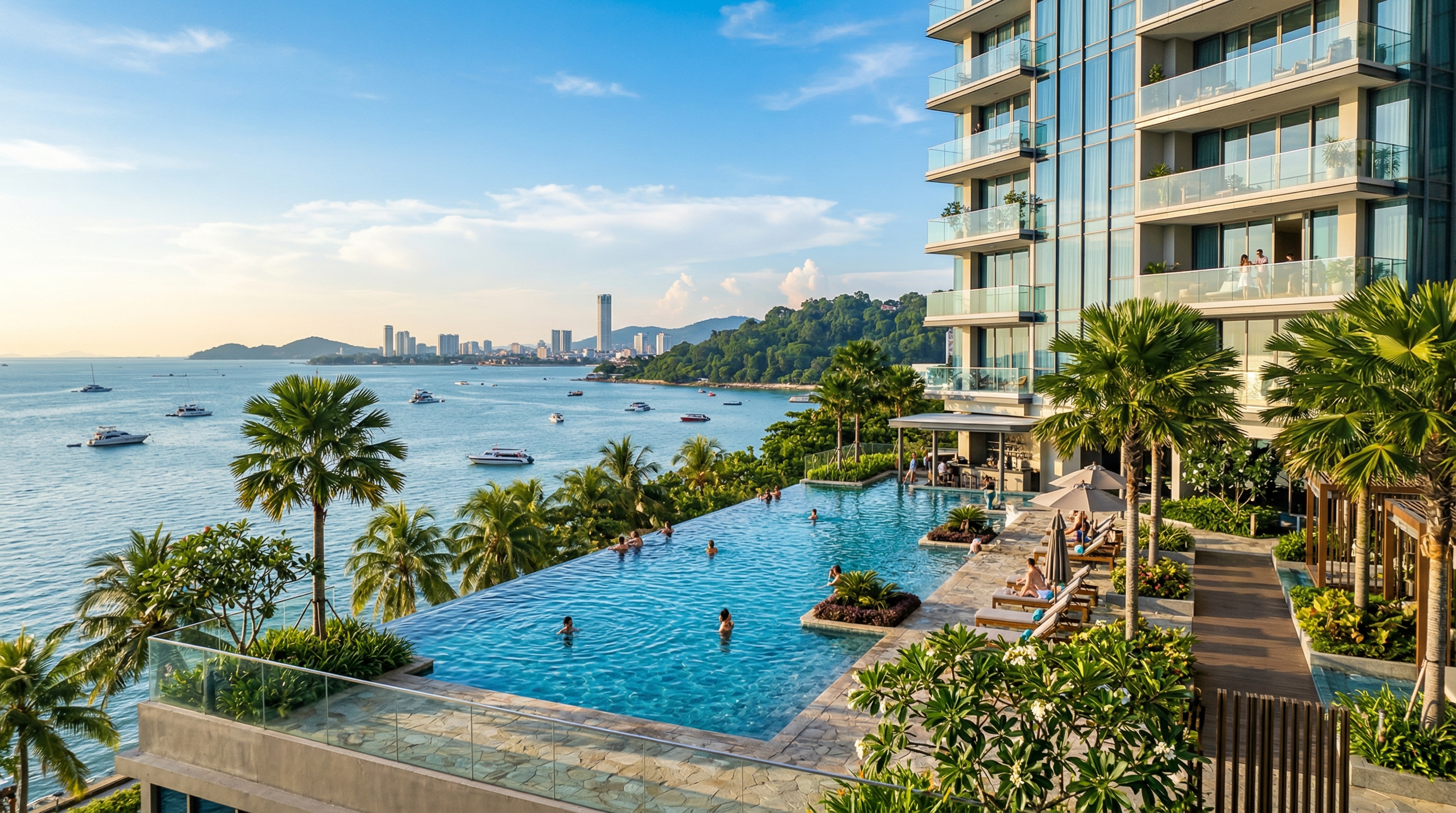 Waterfront luxury condominium with infinity pool and sea views in Penang